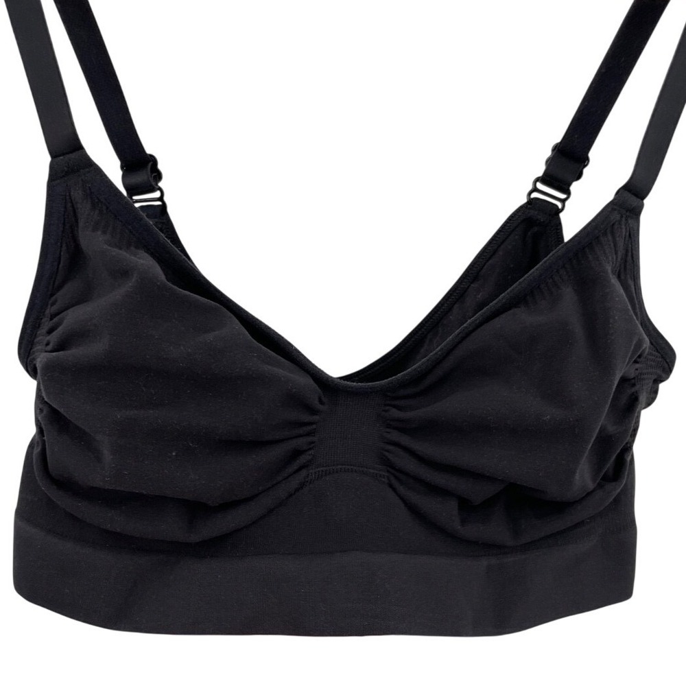 Skims Sculpting Bralette Women L/XL Black Ruched Seamless Adjustable Straps